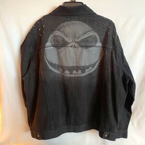 Disney Nightmare Before Christmas Black Denim Jacket 2XL New!